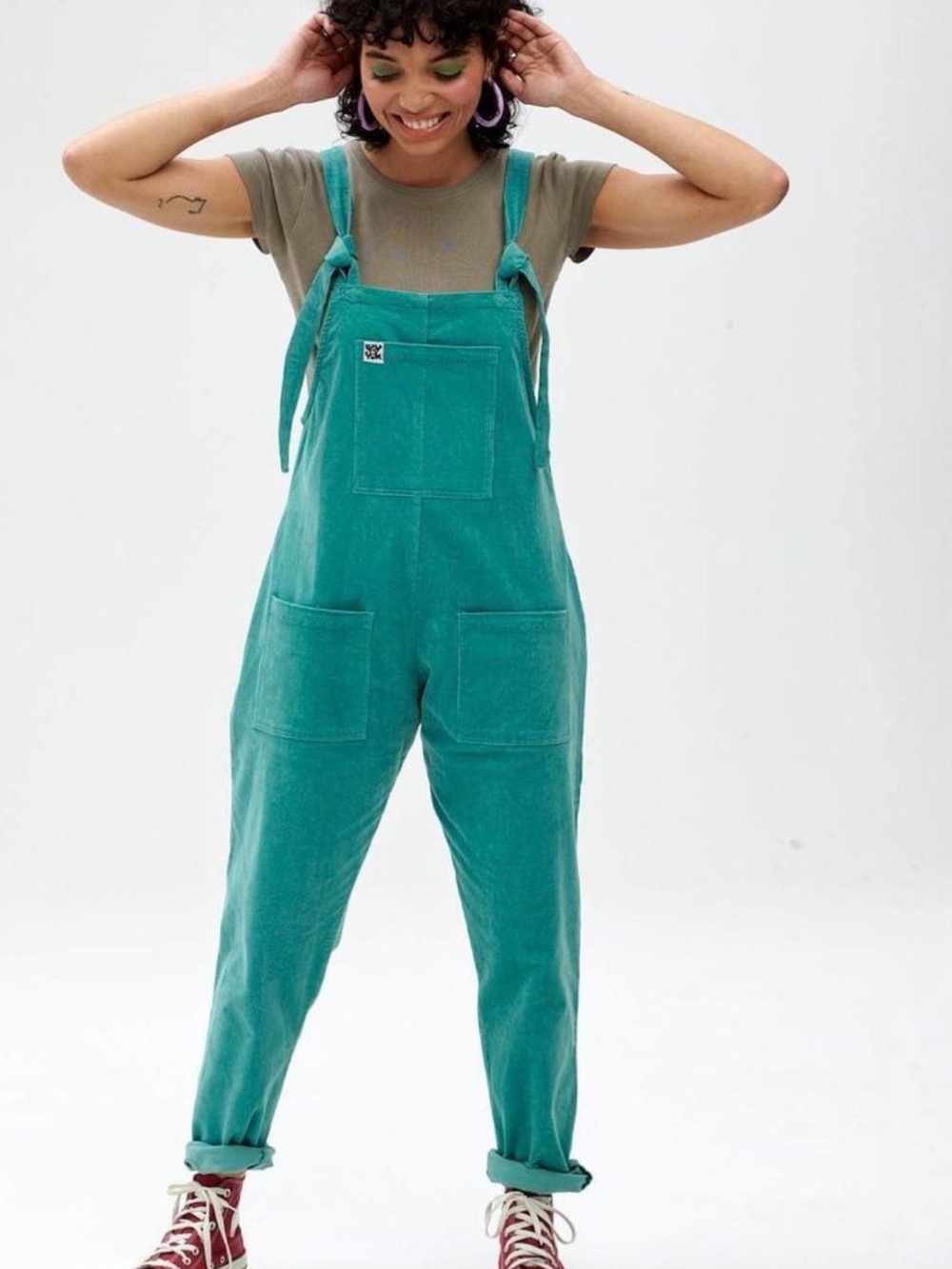 Lucy & Yak Teal Corduroy Women's Overalls